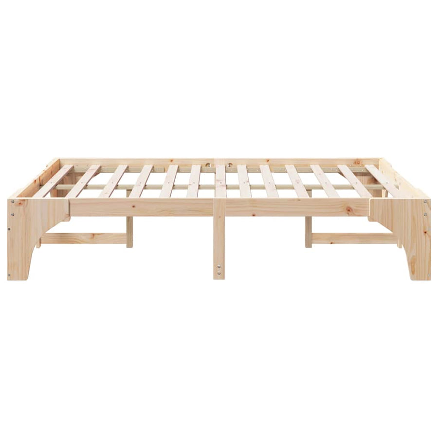 Bedframe met opslag Bruin 140 x 200 cm Massief grenenhout
