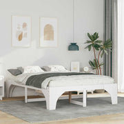Bedframe 140x200 cm massief grenenhout wit
