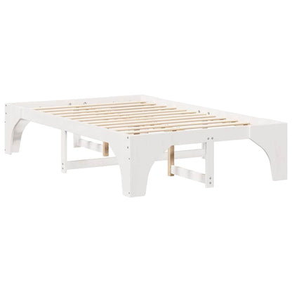 Bedframe met opslag Wit 120 x 200 cm Massief grenenhout