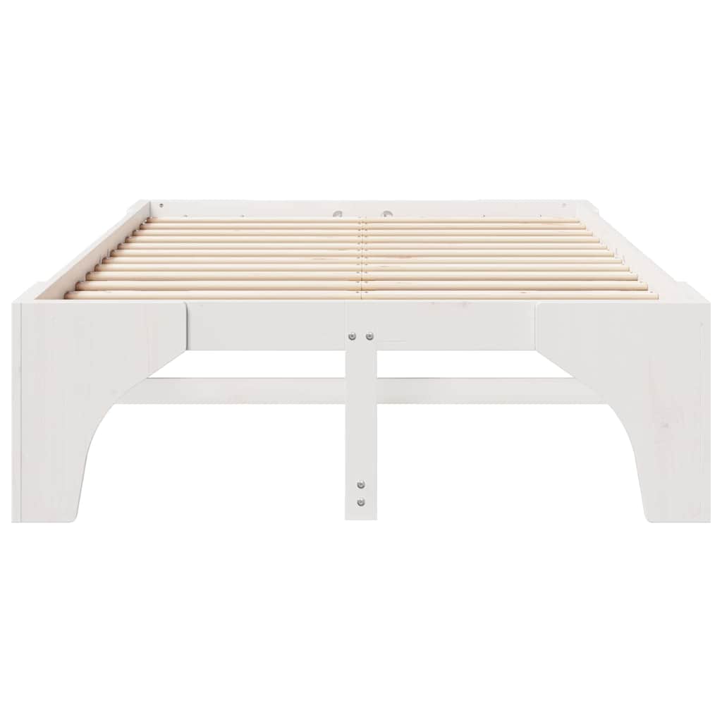 Bedframe met opslag Wit 120 x 200 cm Massief grenenhout