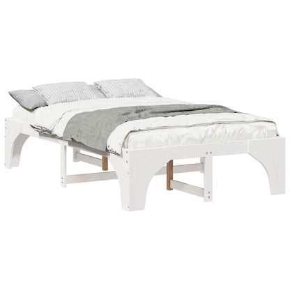 Bedframe met opslag Wit 120 x 200 cm Massief grenenhout