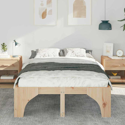 Bedframe met opslag Bruin 140 x 190 cm Massief grenenhout