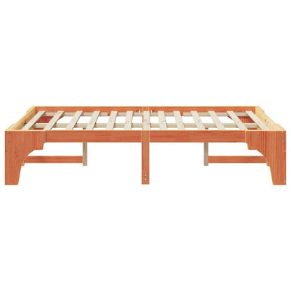 Bedframe met opslag Bruin 140 x 190 cm Massief grenenhout