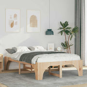 Bedframe 135x190 cm massief grenenhout bruin