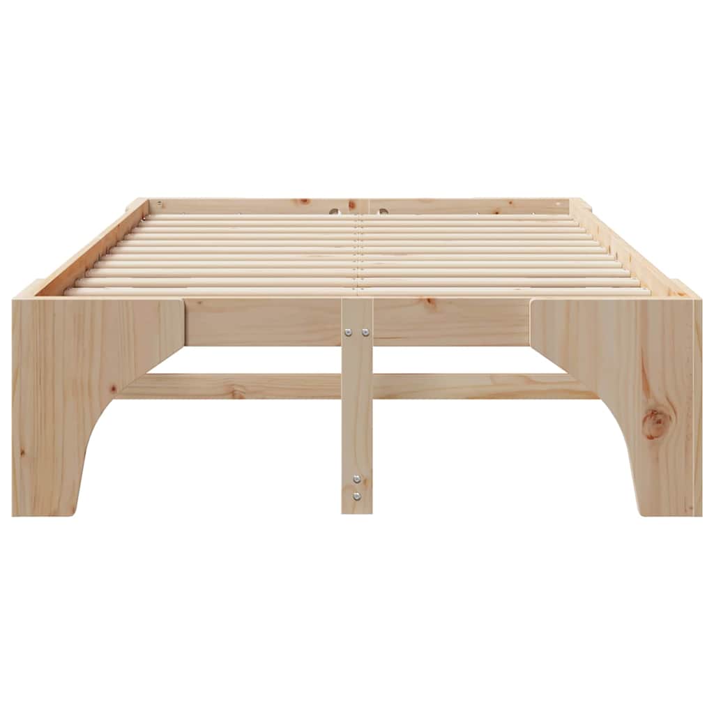 Bedframe met opslag Bruin 120 x 190 cm Grenenhout