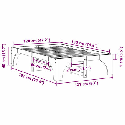 Bedframe met opslag Bruin 120 x 190 cm Grenenhout