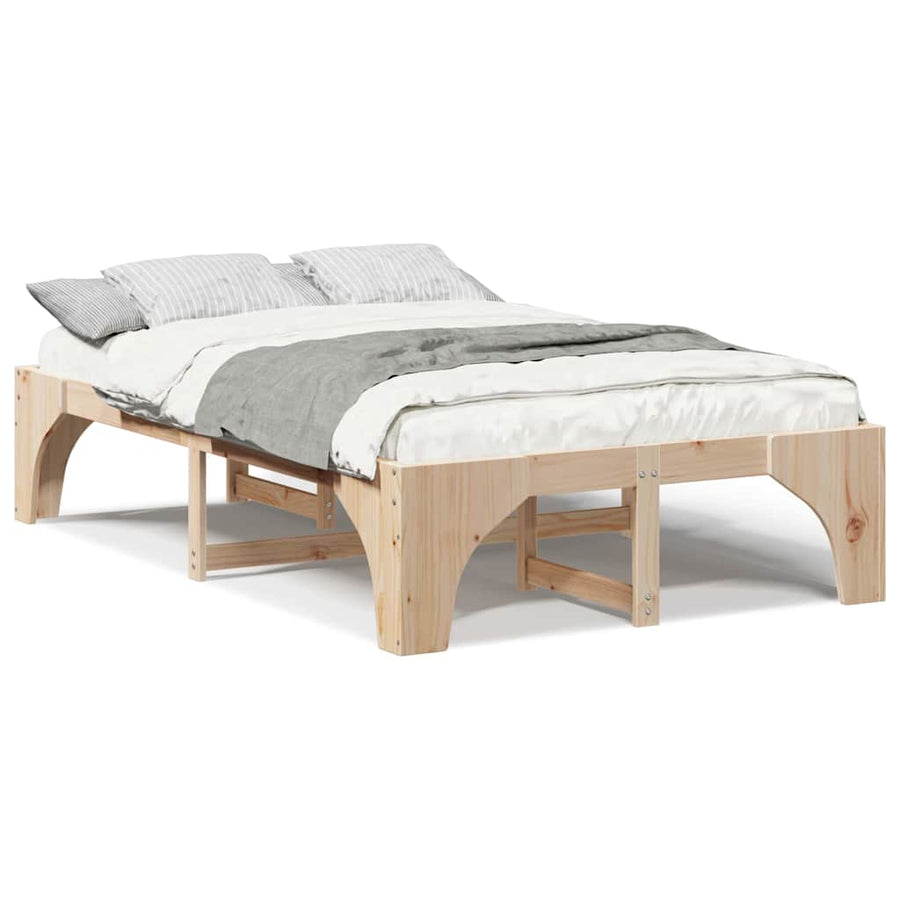 Bedframe met opslag Bruin 120 x 190 cm Grenenhout