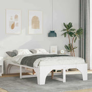 Bed Frame White 120 x 190 cm Solid Pine Wood