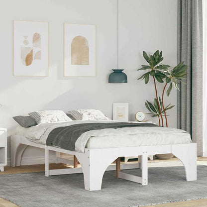 Bedframe met opslag Wit 120 x 190 cm Massief grenenhout