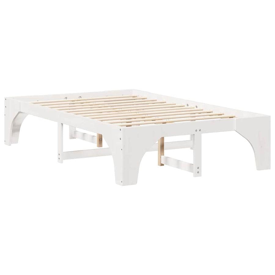 Bedframe met opslag Wit 120 x 190 cm Massief grenenhout