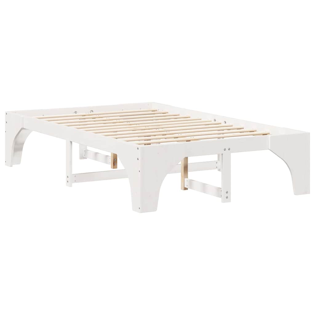 Bedframe met opslag Wit 120 x 190 cm Massief grenenhout