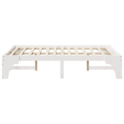 Bedframe met opslag Wit 120 x 190 cm Massief grenenhout