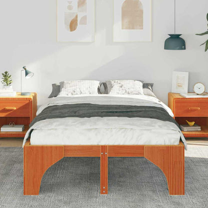 Bedframe met opslag Bruin 120 x 190 cm Massief grenenhout