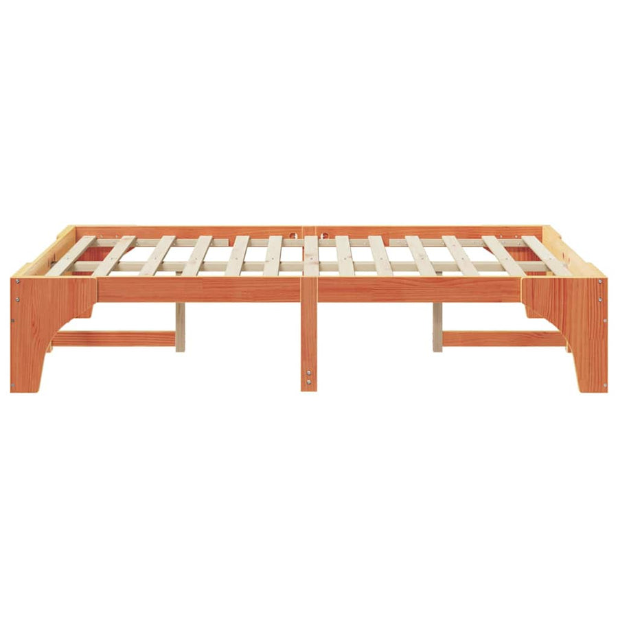 Bedframe met opslag Bruin 120 x 190 cm Massief grenenhout