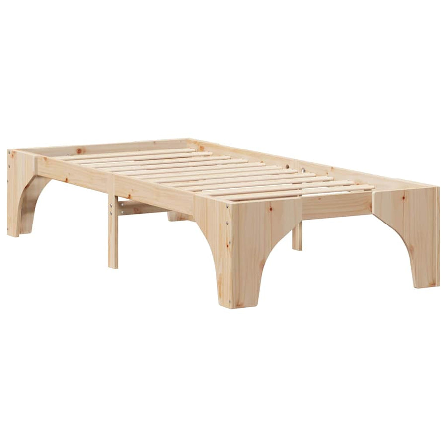 Bedframe met opslag Bruin 100 x 200 cm Massief grenenhout