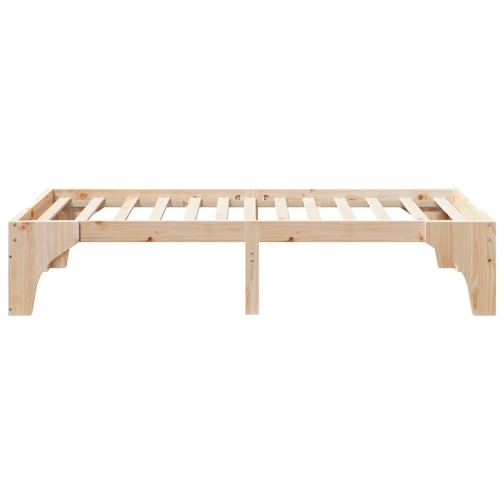 Bedframe met opslag Bruin 100 x 200 cm Massief grenenhout