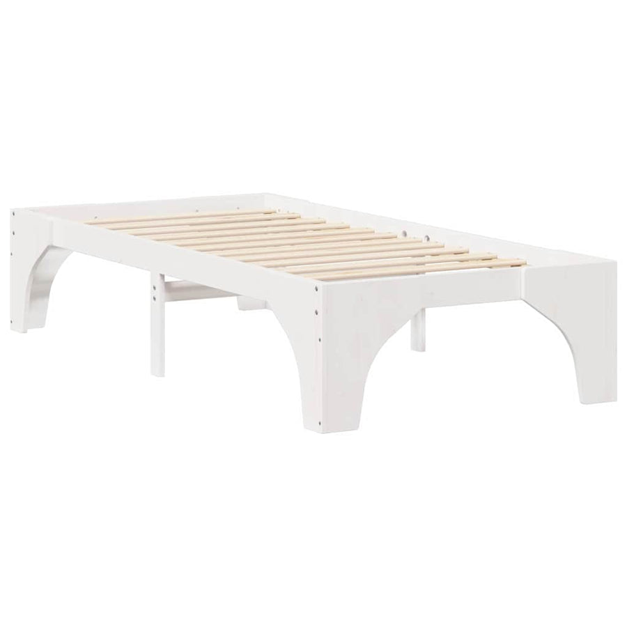 Bedframe met opslag Wit 100 x 200 cm Massief grenenhout