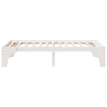 Bedframe met opslag Wit 90 x 200 cm Massief grenenhout