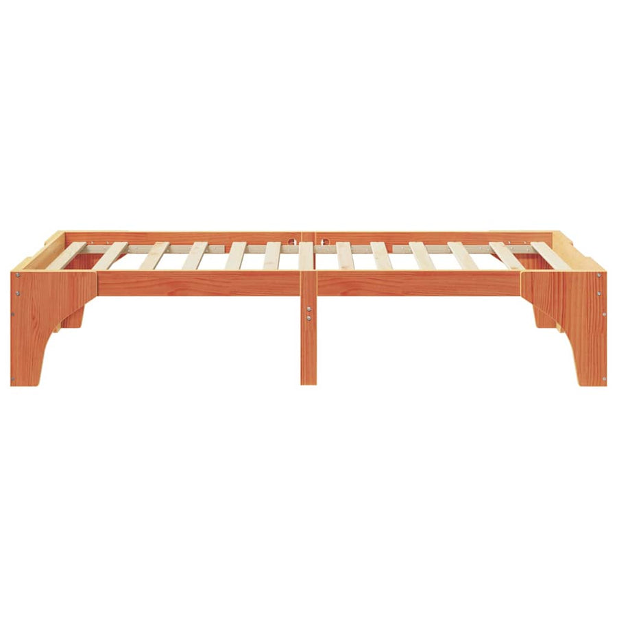 Bedframe met opslag Bruin 90 x 200 cm Massief grenenhout