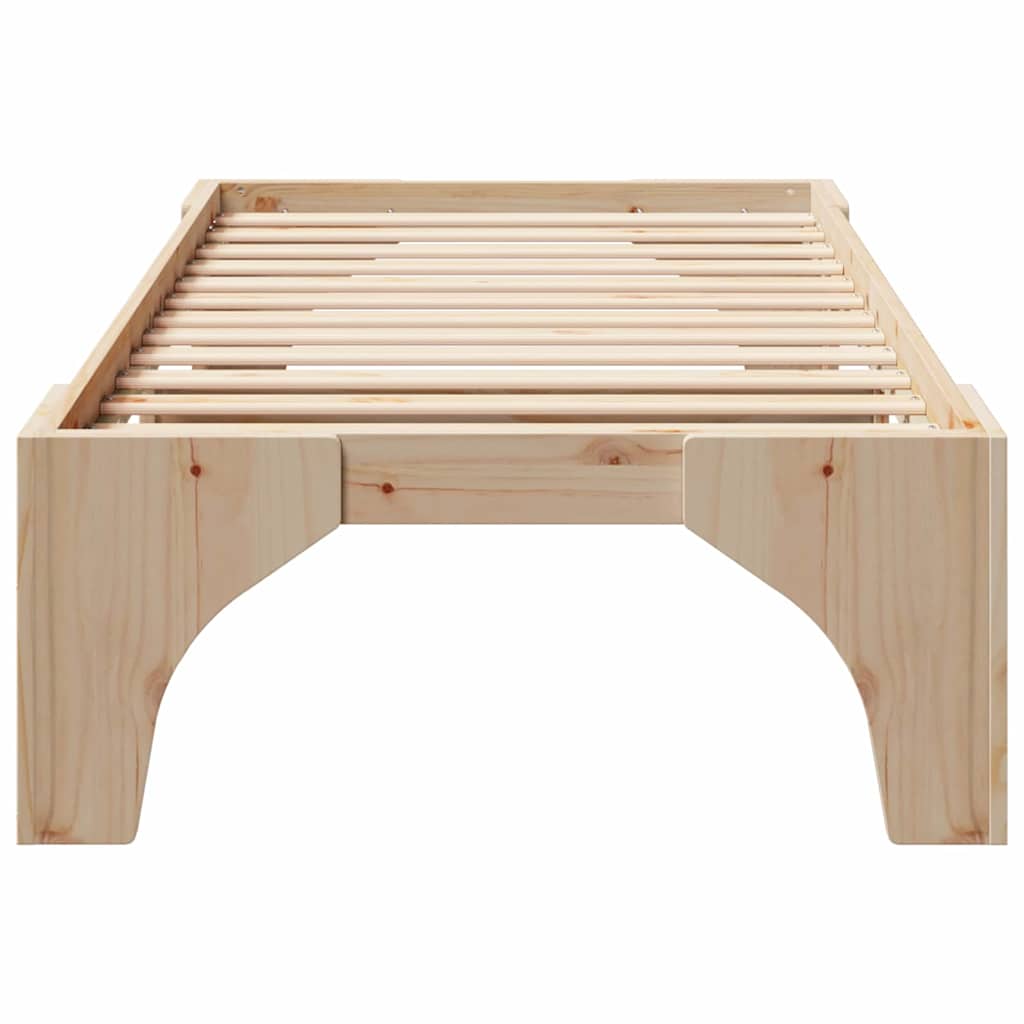 Bedframe met opslag Bruin 80 x 200 cm Massief grenenhout