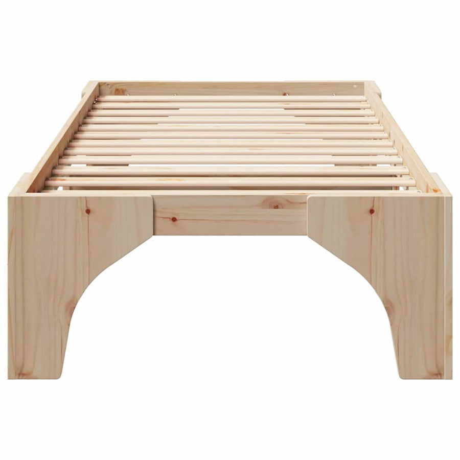 Bedframe met opslag Bruin 80 x 200 cm Massief grenenhout