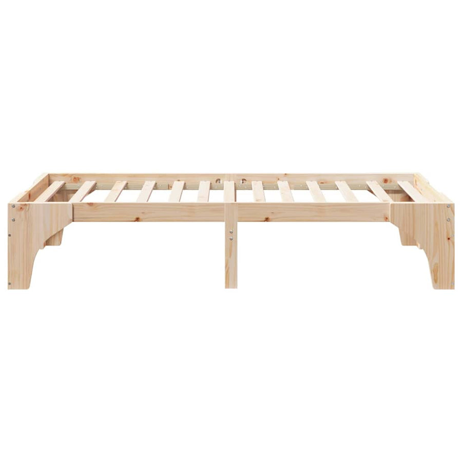 Bedframe met opslag Bruin 80 x 200 cm Massief grenenhout