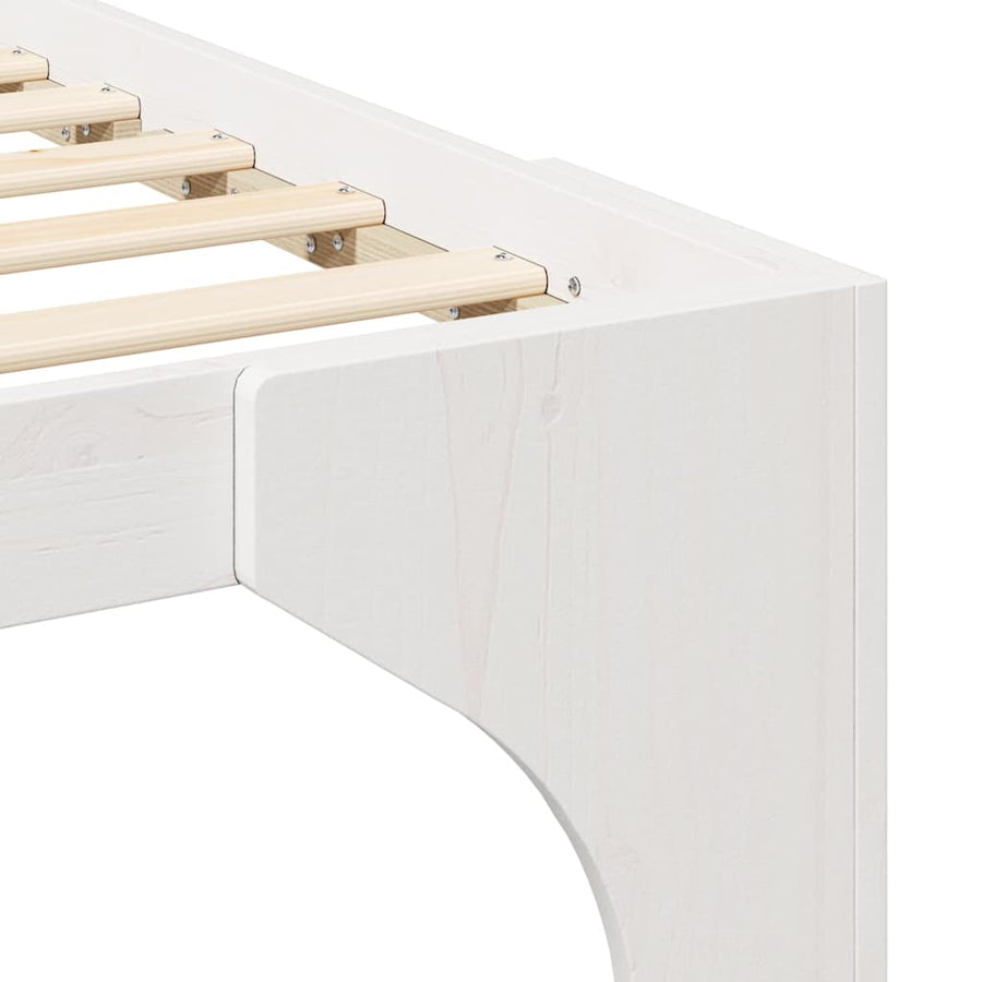 Bedframe met opslag Wit 80 x 200 cm Massief grenenhout