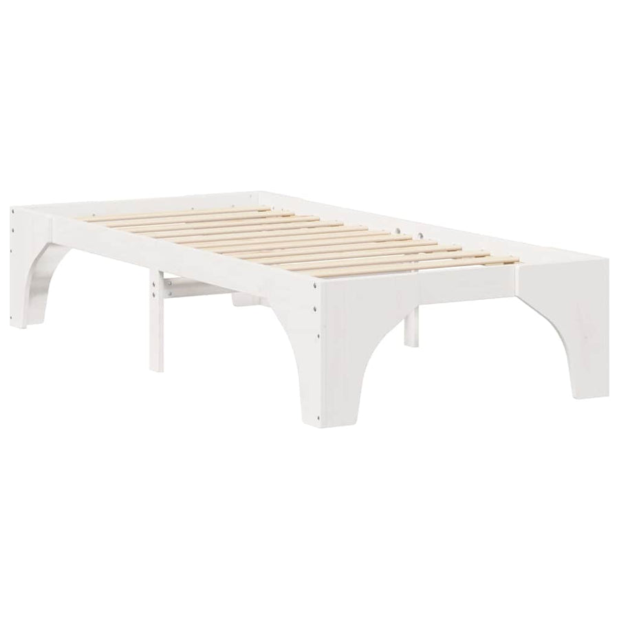 Bedframe met opslag Wit 80 x 200 cm Massief grenenhout