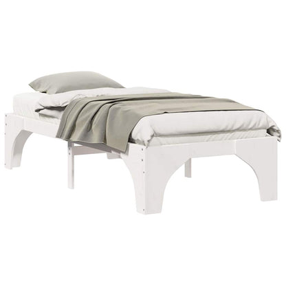 Bedframe met opslag Wit 80 x 200 cm Massief grenenhout
