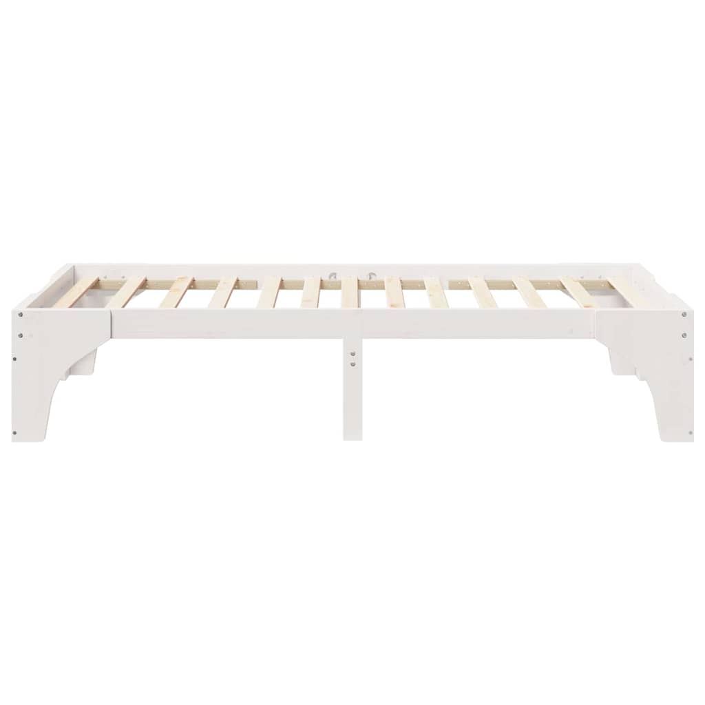 Bedframe met opslag Wit 80 x 200 cm Massief grenenhout
