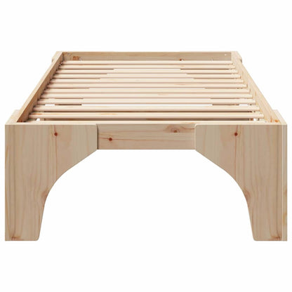 Bedframe met opslag Bruin 90 x 190 cm Massief grenenhout