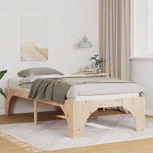 Bedframe met opslag Bruin 75 x 190 cm Massief grenenhout