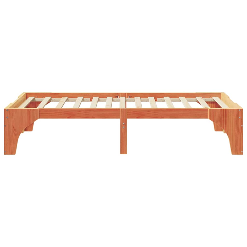 Bedframe met opslag Bruin 75 x 190 cm Massief grenenhout