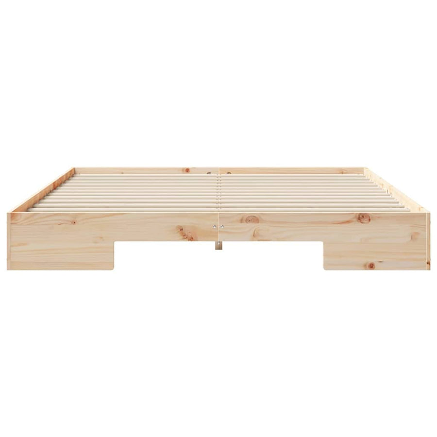 Bedframe met opslag Bruin 200 x 200 cm Massief grenenhout