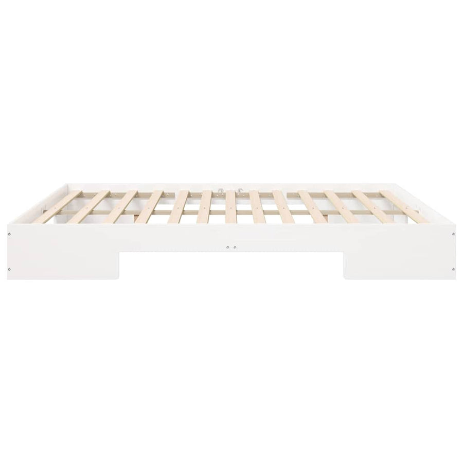 Bedframe met opslag Wit 200 x 200 cm Massief grenenhout