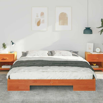 Bedframe met opslag Bruin 200 x 200 cm Massief grenenhout