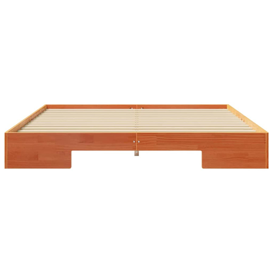 Bedframe met opslag Bruin 200 x 200 cm Massief grenenhout
