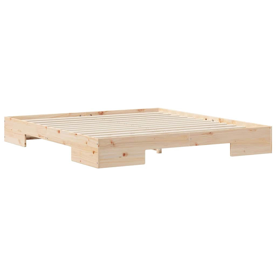 Bedframe met opslag Bruin 180 x 200 cm Massief grenenhout