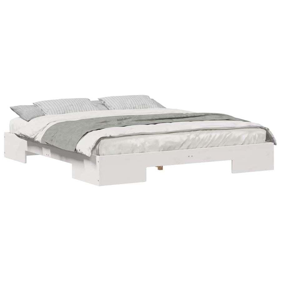 Bedframe Wit 180 x 200 cm Massief grenenhout