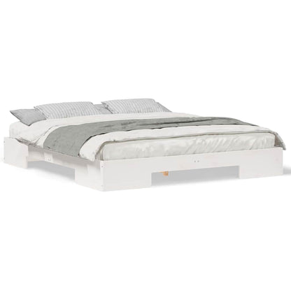 Bedframe Wit 180 x 200 cm Massief grenenhout