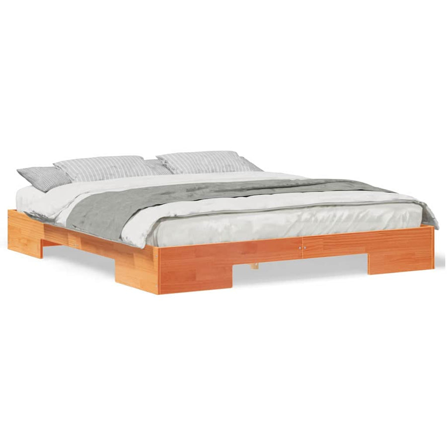 Bedframe met opslag Bruin 180 x 200 cm Massief grenenhout