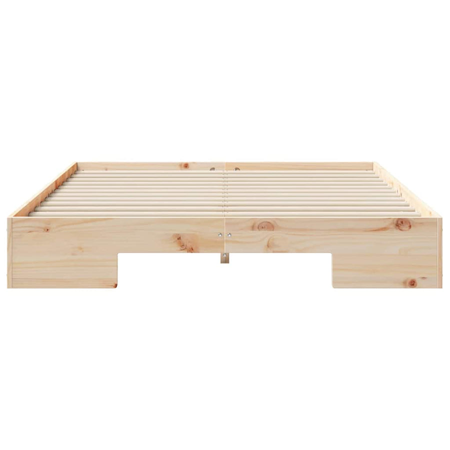 Bedframe met opslag Bruin 160 x 200 cm Massief grenenhout