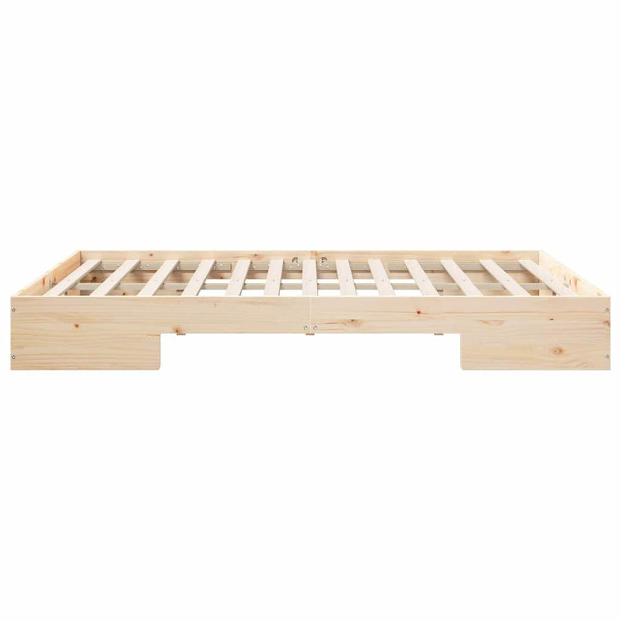 Bedframe met opslag Bruin 160 x 200 cm Massief grenenhout