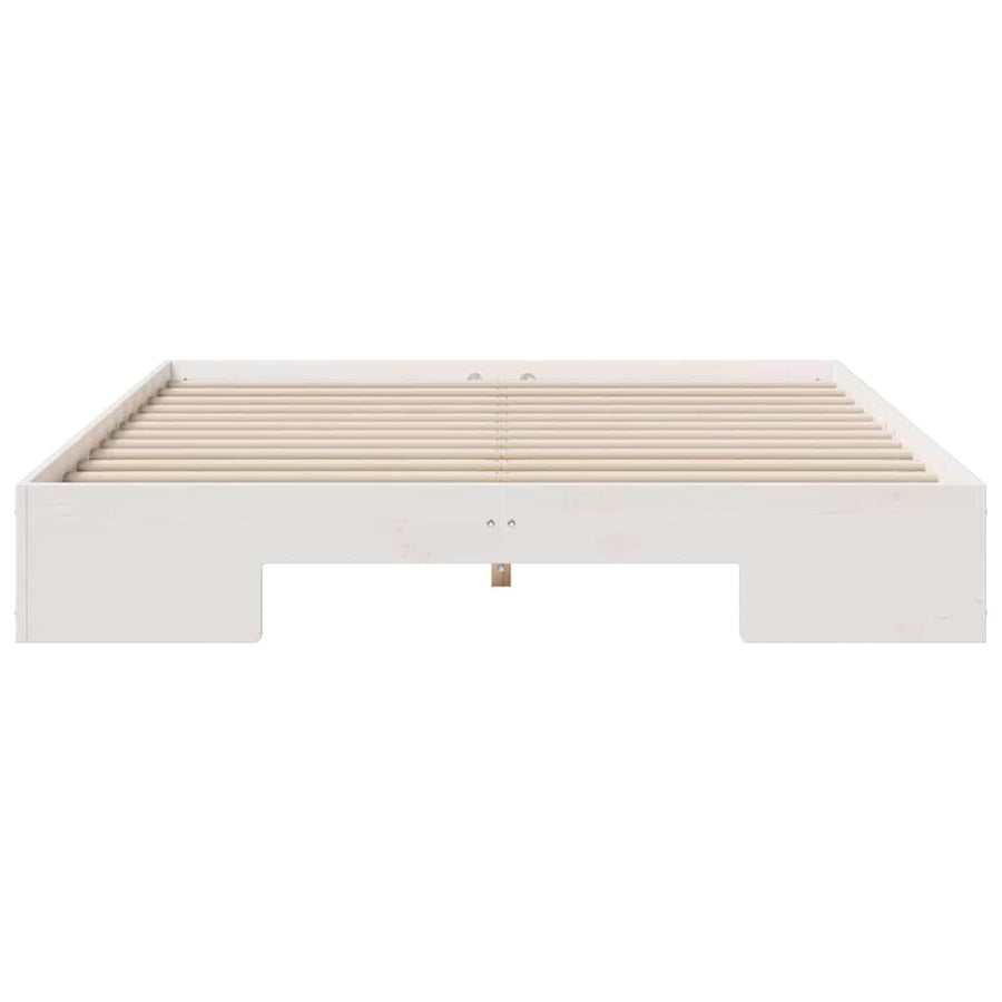 Bedframe met opslag Wit 160 x 200 cm Massief grenenhout