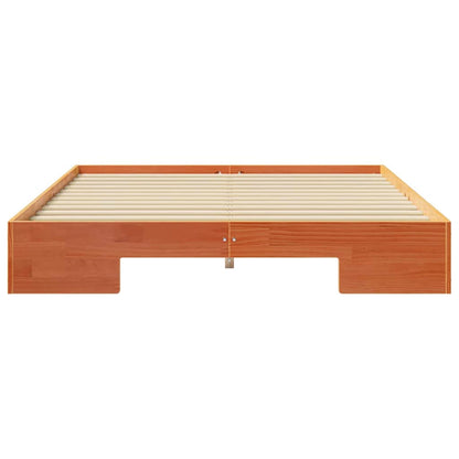 Bedframe met opslag Bruin 160 x 200 cm Massief grenenhout