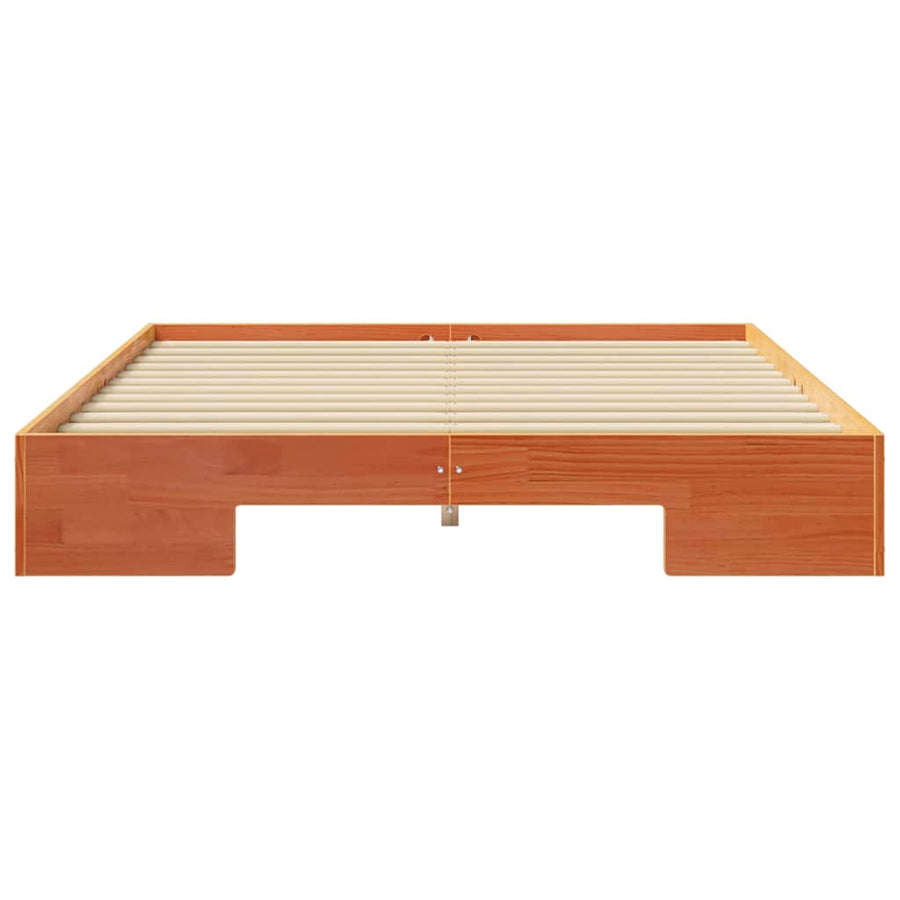 Bedframe met opslag Bruin 160 x 200 cm Massief grenenhout