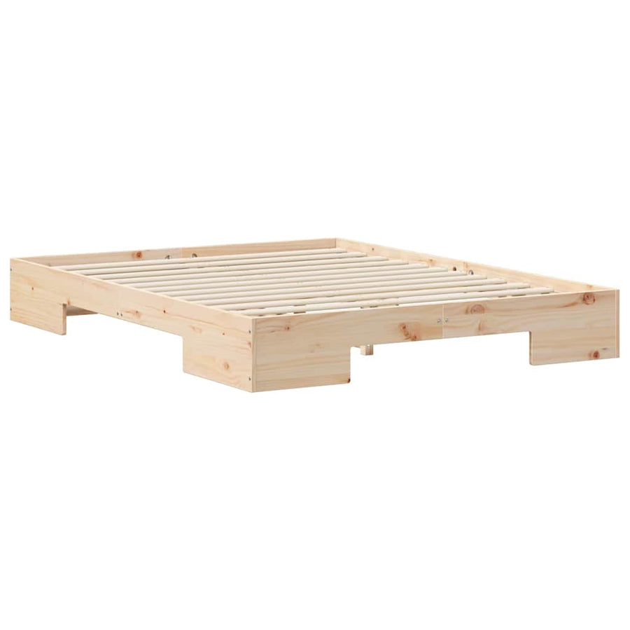 Bedframe met opslag Bruin 150 x 200 cm Massief grenenhout