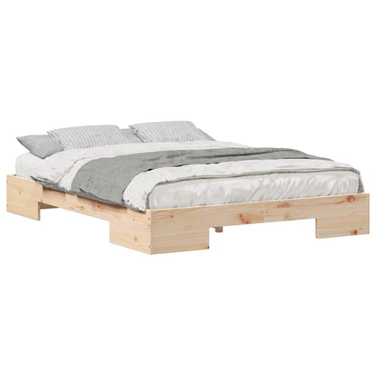Bedframe met opslag Bruin 150 x 200 cm Massief grenenhout
