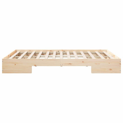 Bedframe met opslag Bruin 150 x 200 cm Massief grenenhout