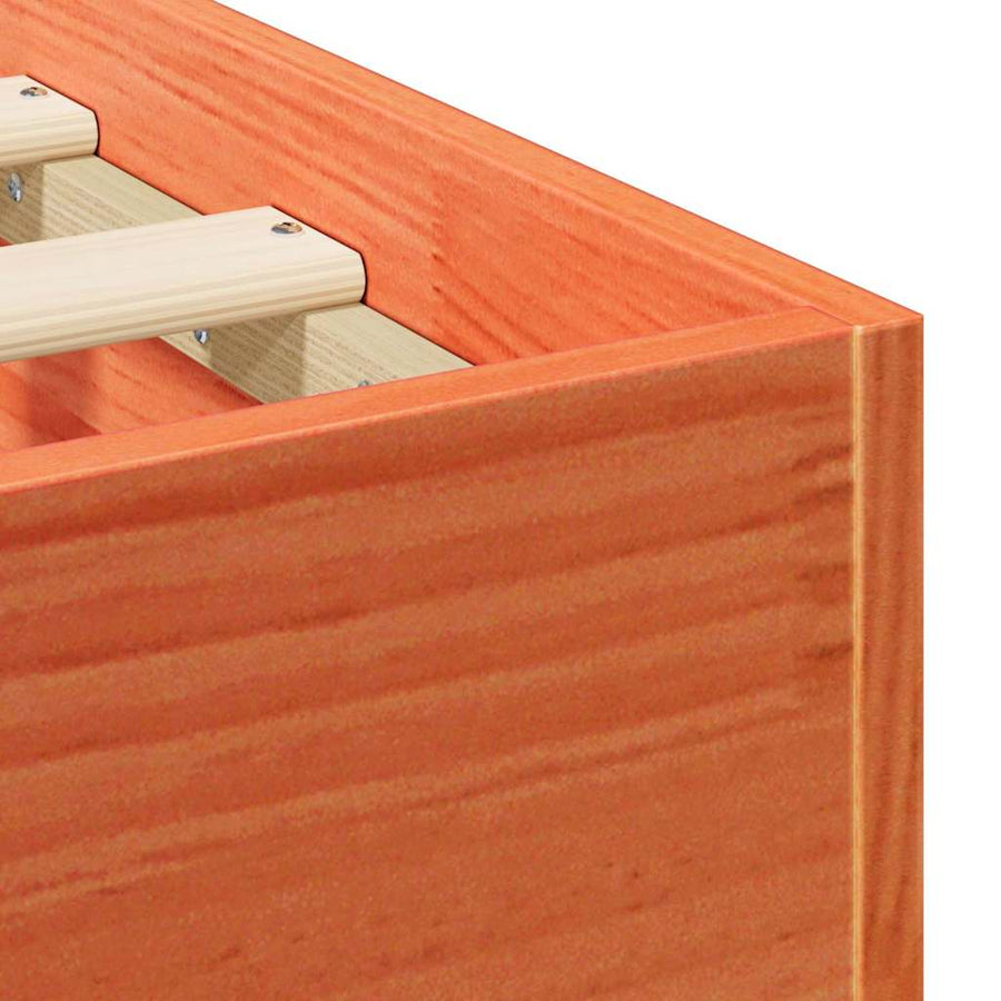 Bedframe met opslag Bruin 150 x 200 cm Massief grenenhout